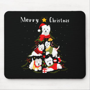 West Highland White Terrier Westie Christmas Tree Mouse Pad