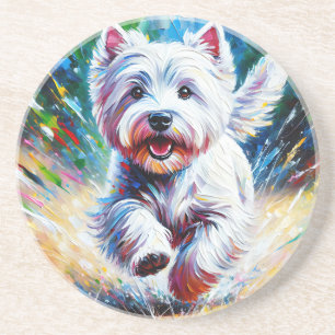 West Highland White Terrier "Westie" Dog Portrait Coaster