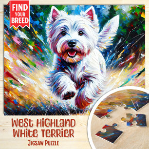 West Highland White Terrier "Westie" Dog Portrait Jigsaw Puzzle