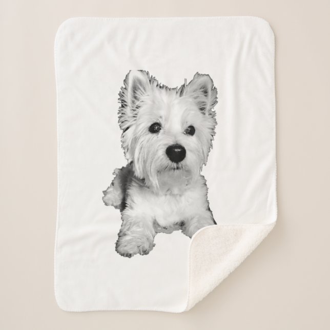 West highland white terrier - Westie Sherpa Blanket (Front)