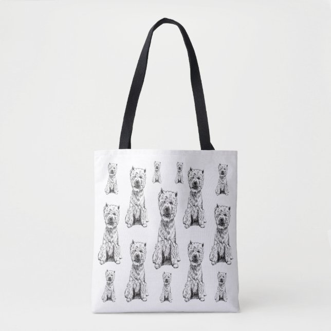 West Highland White Terrier. "Westy" - Pattern Tote Bag (Front)