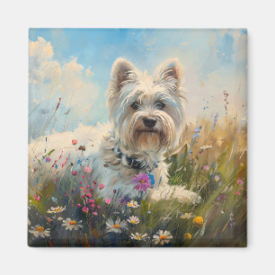 West Highland White Terrier Wildflowers Magnet