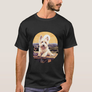 West Highland White Terrier Wine Funny Dog Vineyar T-Shirt