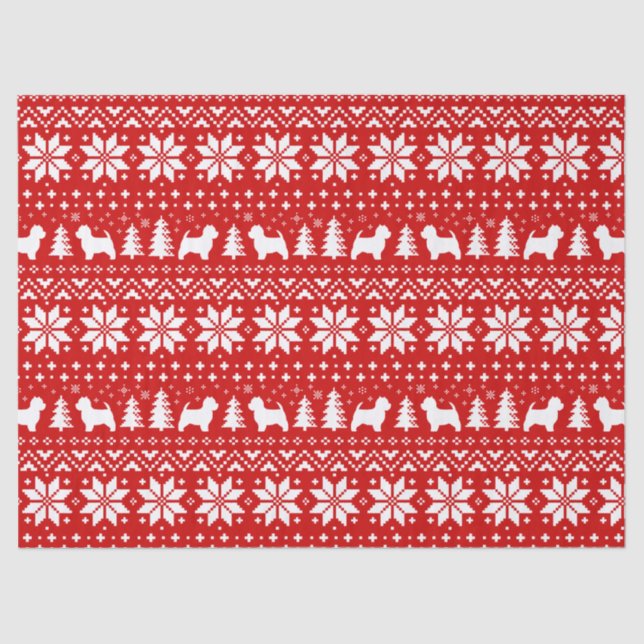 West Highland White Terriers Christmas Pattern Red Tissue Paper (Front)