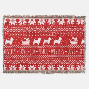 West Highland White Terriers Christmas Westie Dogs Throw Blanket