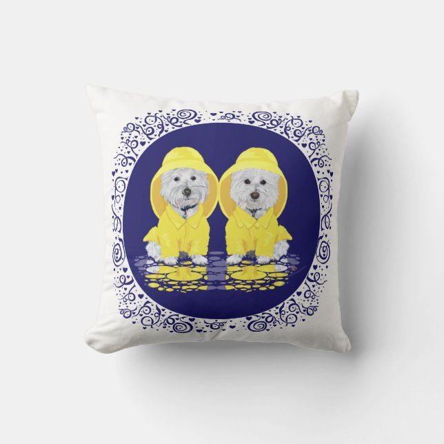 West Highland White Terriers Rain Cushion (Front)