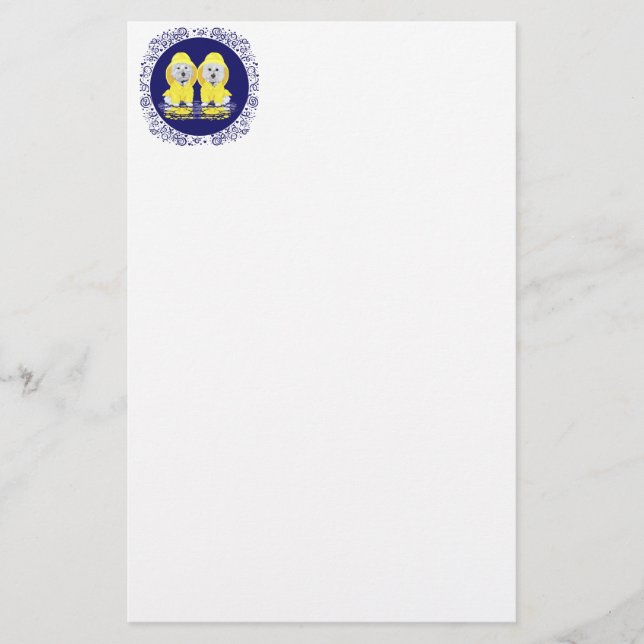 West Highland White Terriers Rain Stationery (Front)