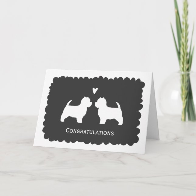 West Highland White Terriers Wedding Congrats Card (Front)