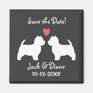 West Highland White Terriers Wedding Save the Date Magnet