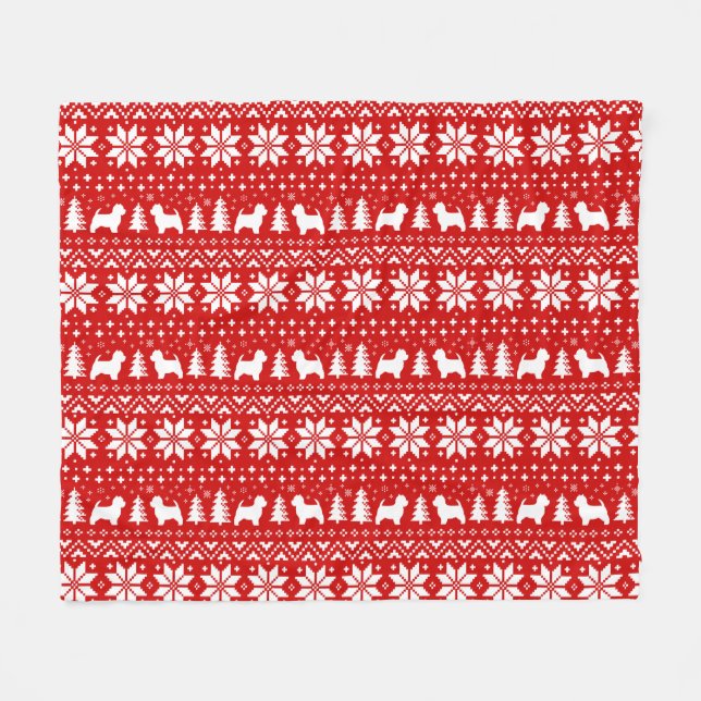 West Highland White Terriers | Westie Christmas Fleece Blanket (Front (Horizontal))