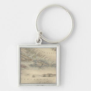 West India Islands 3 Key Ring