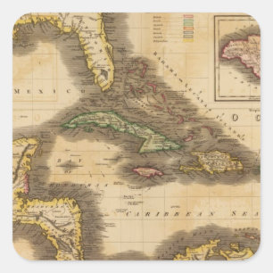 West India Islands Square Sticker