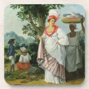 West Indian Creole Woman with her Black Servant, c Coaster