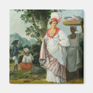 West Indian Creole Woman with her Black Servant, c Magnet