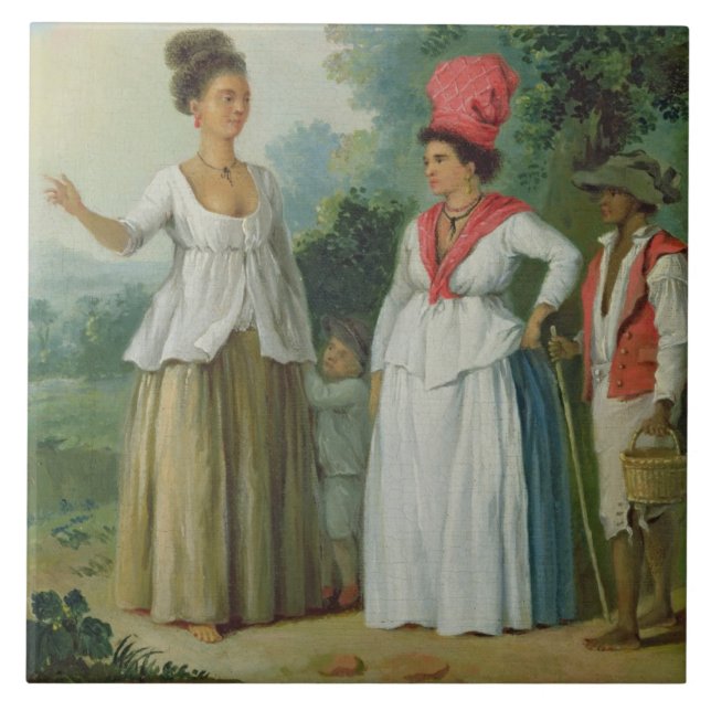 West Indian Women of Colour, with a Child and Blac Tile (Front)