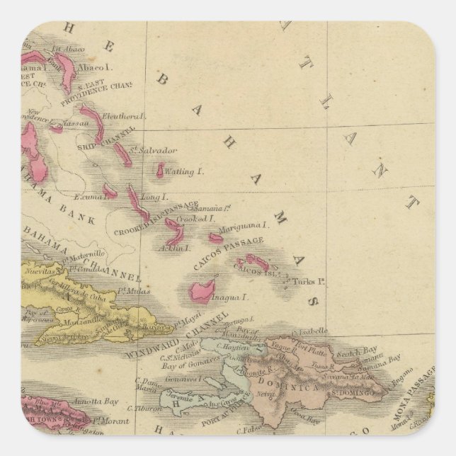 West Indies 5 Square Sticker (Front)