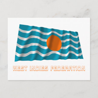 West Indies Federation Waving Flag with Name Postcard