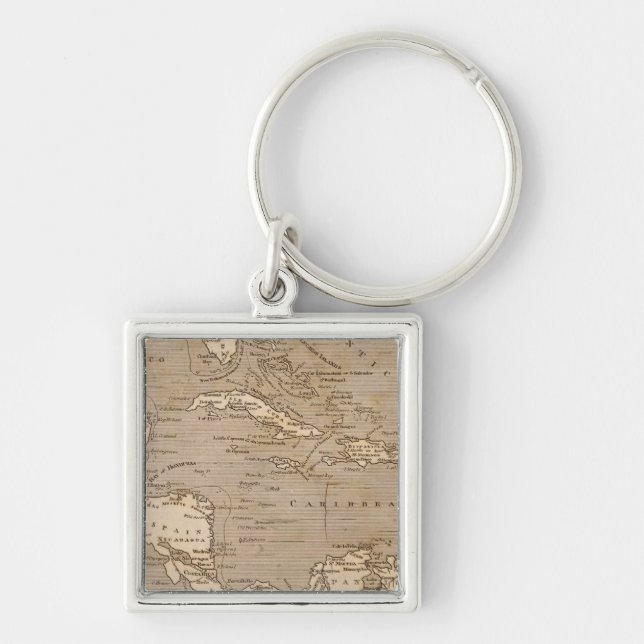 West Indies Map by Arrowsmith Key Ring (Front)