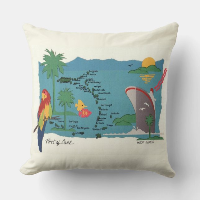 West Indies Throw Pillow (Front)