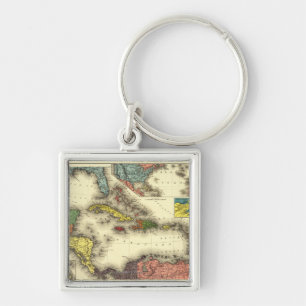 West IndiesPanoramic MapWest Indies Key Ring