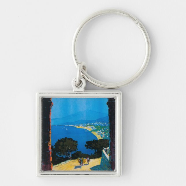 West Italian Riviera Travel Poster Key Ring (Front)