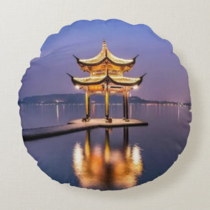 West Lake, Hangzhou, Chinese Round Cushion
