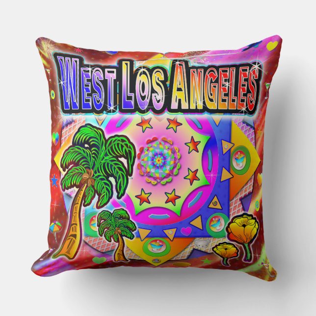 West Los Angeles Tropical Friends Pillow (Front)