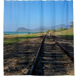 West Oahu Hawaii Mountains and Railroad Shower Curtain