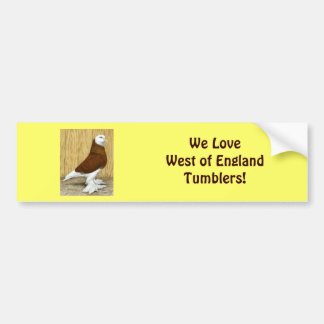 West of England Tumbler Red Baldhead Bumper Sticker