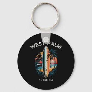 West Palm Beach Florida Men Women Surfing Key Ring
