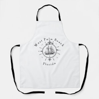 West Palm Beach Florida Nautical Sailing Compass Apron