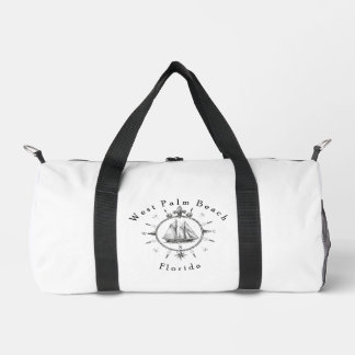 West Palm Beach Florida Nautical Sailing Compass Duffle Bag