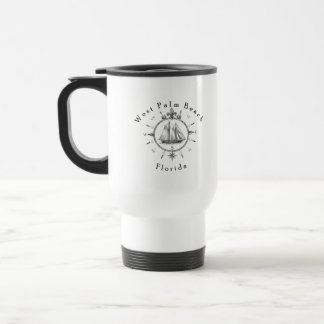 West Palm Beach Florida Nautical Sailing Compass Travel Mug