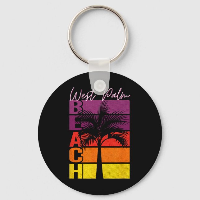 West Palm Beach Florida Surfing  Key Ring (Front)