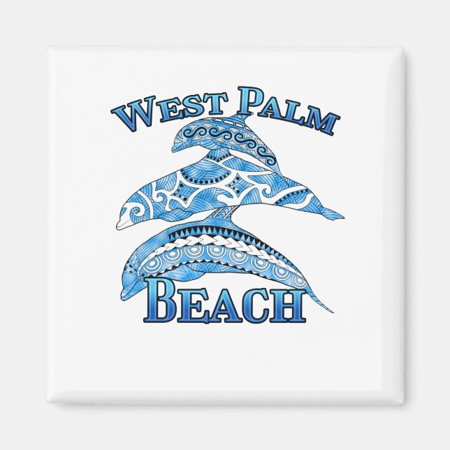 West Palm Beach Florida Vacation Tribal Dolphins Magnet (Front)
