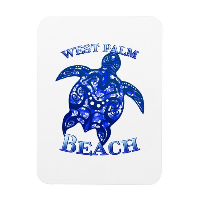 West Palm Beach Florida Vacation Tribal Turtle Magnet (Vertical)