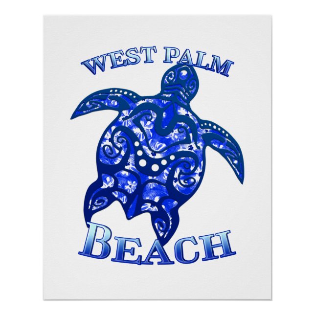 West Palm Beach Florida Vacation Tribal Turtle Poster (Front)