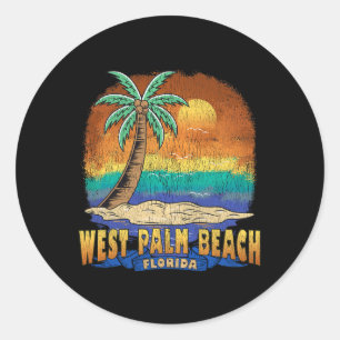 West Palm Beach Florida Vintage Distressed Souveni Classic Round Sticker