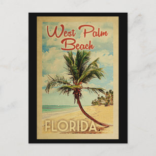 West Palm Beach Palm Tree Vintage Travel Postcard