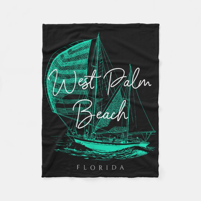 West Palm Beach Sailboat  Fleece Blanket (Front)
