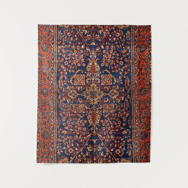 West Persia Royal Blue Red Yellow  Tapestry (Front)