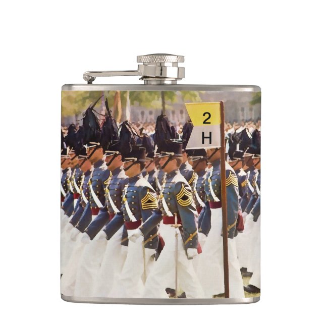 West Point Cadets Customisable Text Hip Flask (Front)