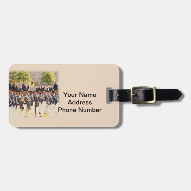 West Point Cadets Customisable Text Luggage Tag (Front Horizontal)