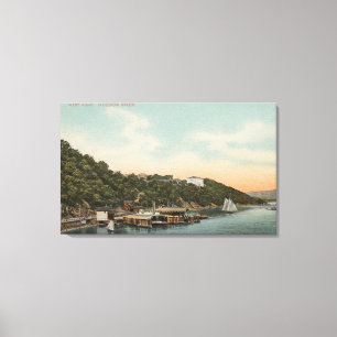 West Point, NY - View of Harbour on Hudson River Canvas Print