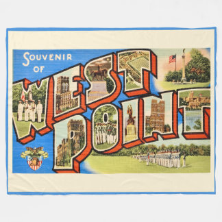 West Point Vintage Postcard Throw Fleece Blanket