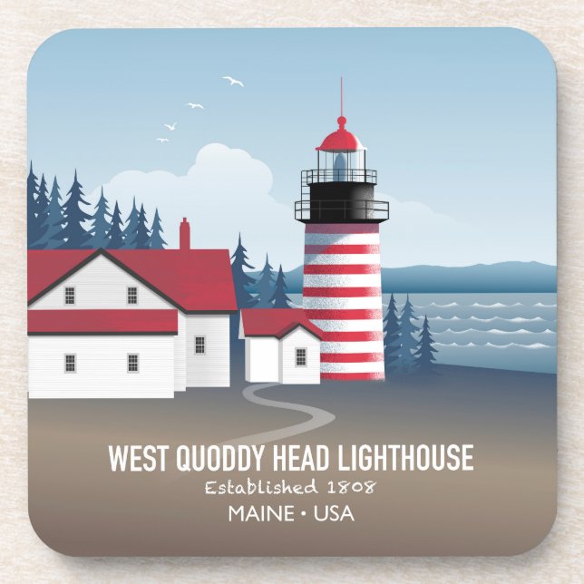 West Quoddy Head Lighthouse Coaster (Front)