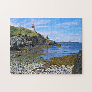 West Quoddy Head Lighthouse, Lubec Maine Jigsaw Puzzle