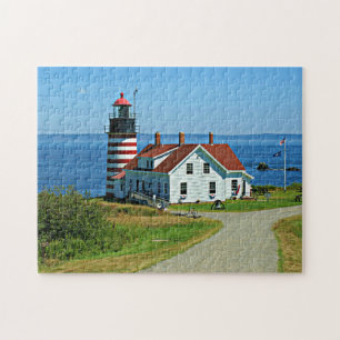 West Quoddy Head Lighthouse, Lubec Maine Jigsaw Puzzle