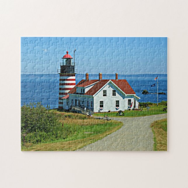 West Quoddy Head Lighthouse, Lubec Maine Jigsaw Puzzle (Horizontal)