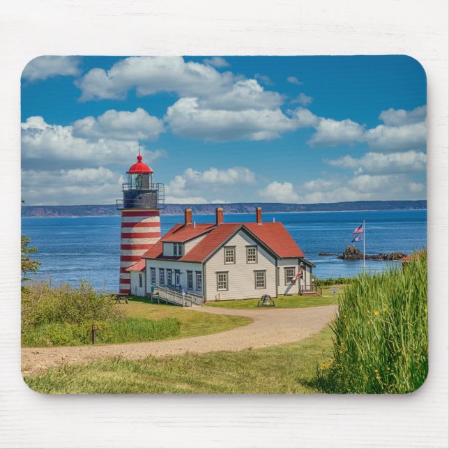 West Quoddy Head Lighthouse, Lubec, Maine Mouse Pad (Front)